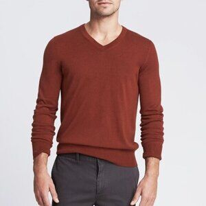 Banana Republic Luxury Blend Silk Cotton Cashmere V-Neck Sweater Orange size L